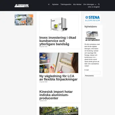 Aluminium Scandinavia startsida 2025