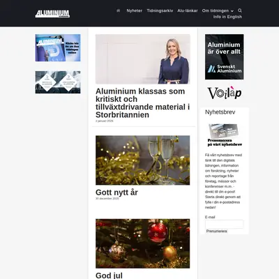 Aluminium Scandinavia startsida 2026