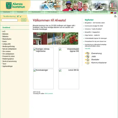 Mera Alvesta startsida 2009