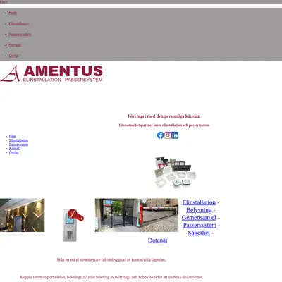 www.amentus.se startsida 2020
