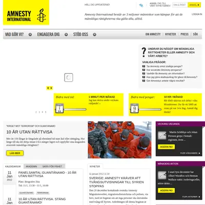 Amnesty Press startsida 2012