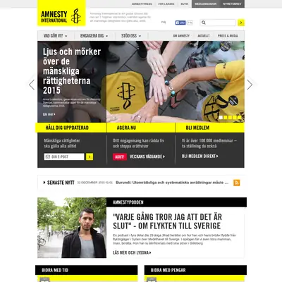 Amnesty Press startsida 2016