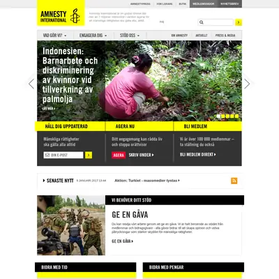 Amnesty Press startsida 2017