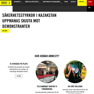 Amnesty Press startsida 2022