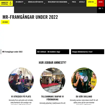 Amnesty Press startsida 2023