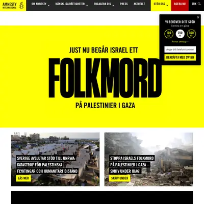 Amnesty Press startsida 2025