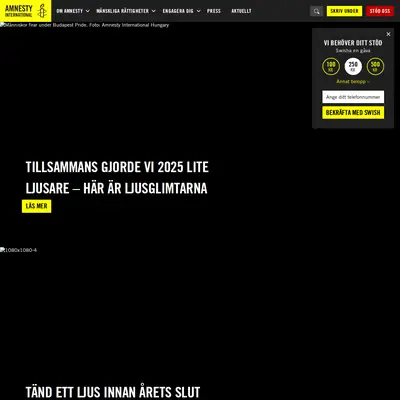 Amnesty Press startsida 2026