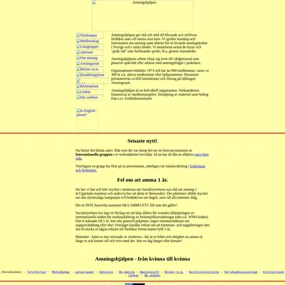 Amningsnytt startsida 1998