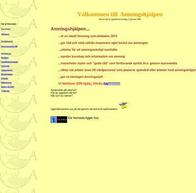 Amningsnytt startsida 1999