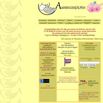 Amningsnytt startsida 2002