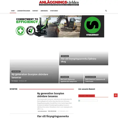 www.anlaggningsvarlden.se startsida 2021