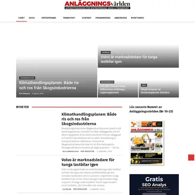 www.anlaggningsvarlden.se startsida 2024