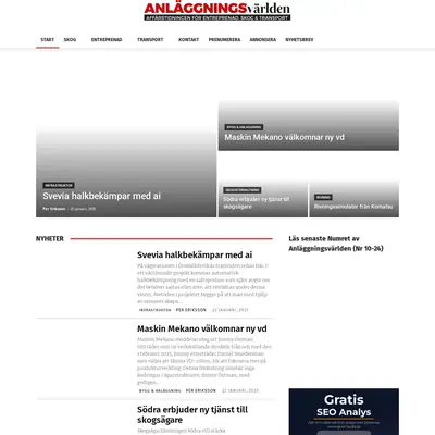 www.anlaggningsvarlden.se startsida 2025