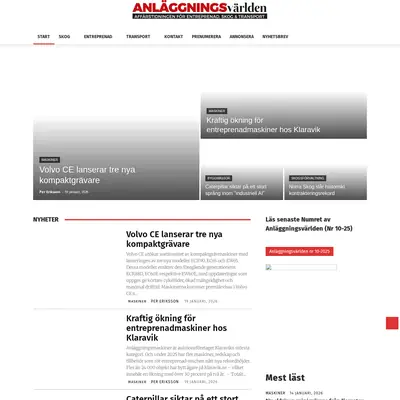 www.anlaggningsvarlden.se startsida 2026
