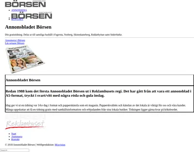 ANNONS BLADET BÖRSEN startsida 2019