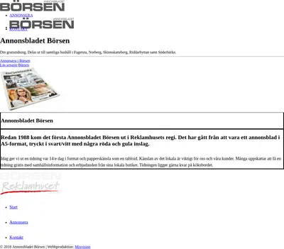 ANNONS BLADET BÖRSEN startsida 2022