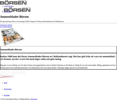 ANNONS BLADET BÖRSEN startsida 2025