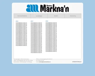 Annonsmarkna'n startsida 2019