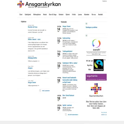 Ansgarskyrkan Västerås startsida 2018