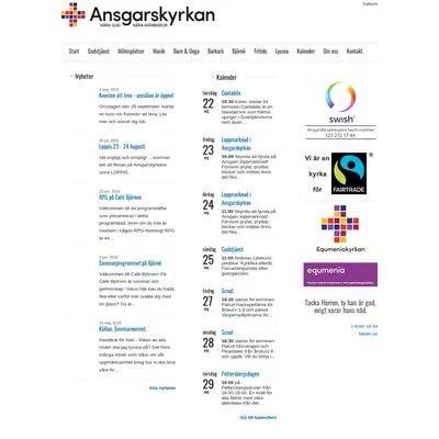 Ansgarskyrkan Västerås startsida 2019