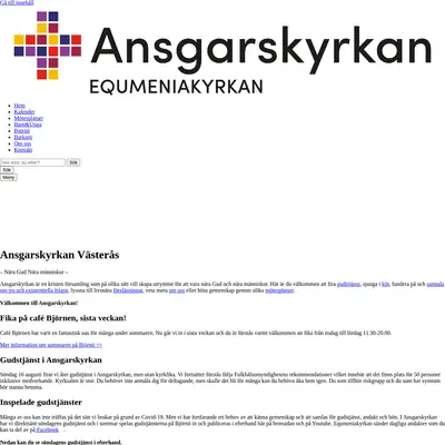 Ansgarskyrkan Västerås startsida 2020
