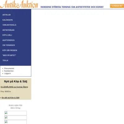 Antik & Auktion startsida 2009