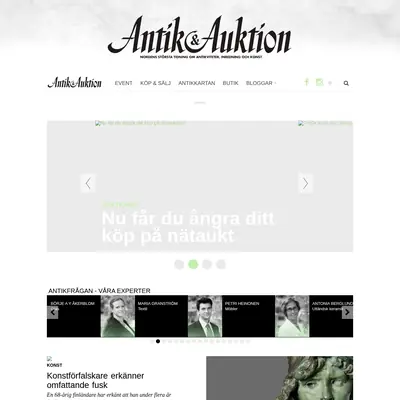 Antik & Auktion startsida 2016