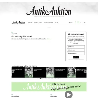 Antik & Auktion startsida 2017