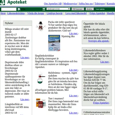 Vi på Apoteket startsida 2003