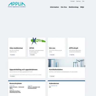 www.applia-sverige.se startsida 2019