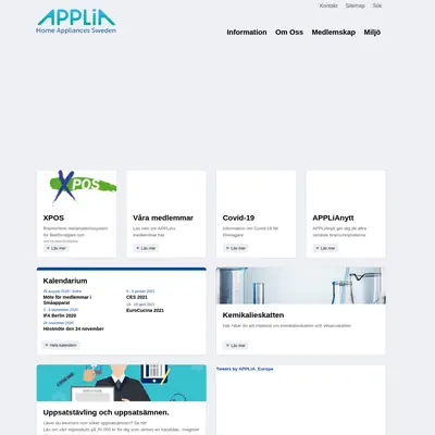 www.applia-sverige.se startsida 2020