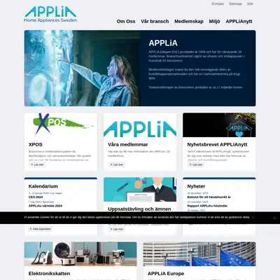 www.applia-sverige.se startsida 2024