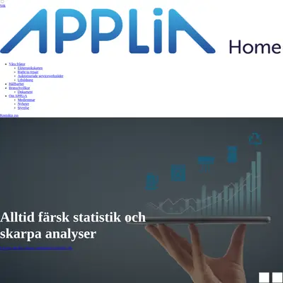 www.applia-sverige.se startsida 2025