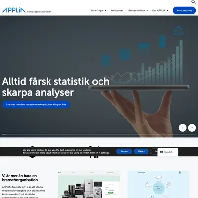 www.applia-sverige.se startsida 2026