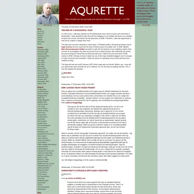 Aqurette.com startsida 2007