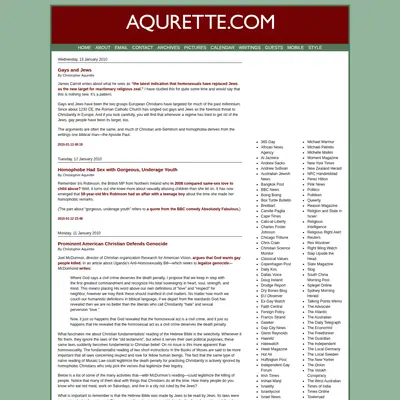 Aqurette.com startsida 2010