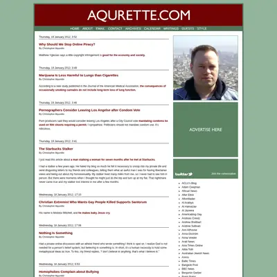 Aqurette.com startsida 2012