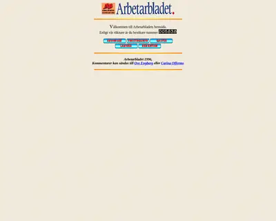 Arbetarbladet startsida 1996