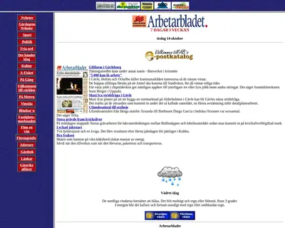 Arbetarbladet startsida 1997