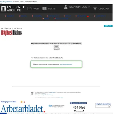 Arbetarbladet startsida 2012