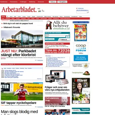 Arbetarbladet startsida 2014
