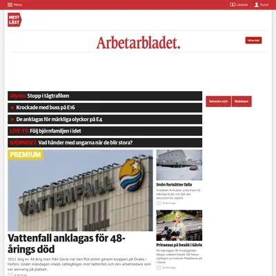 Arbetarbladet startsida 2015