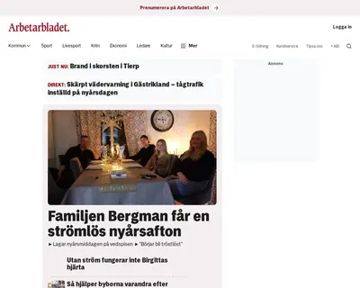 Arbetarbladet startsida 2026