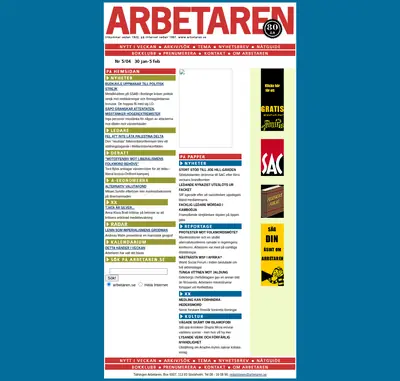 Arbetaren startsida 2004