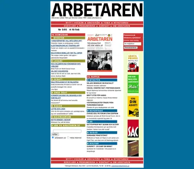 Arbetaren startsida 2005