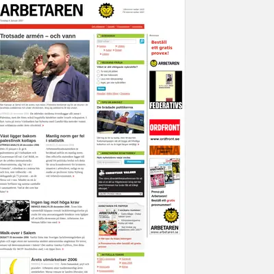 Arbetaren startsida 2007