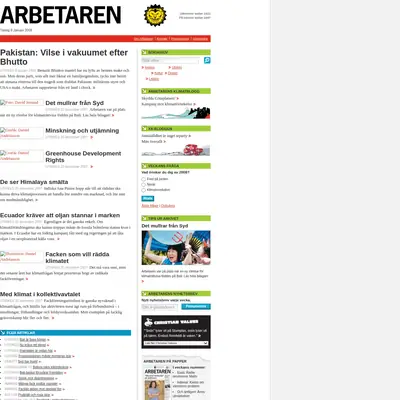 Arbetaren startsida 2008