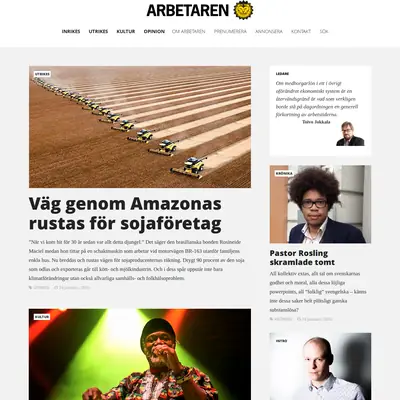 Arbetaren startsida 2016