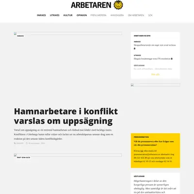 Arbetaren startsida 2017