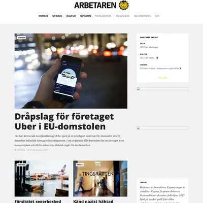 Arbetaren startsida 2018